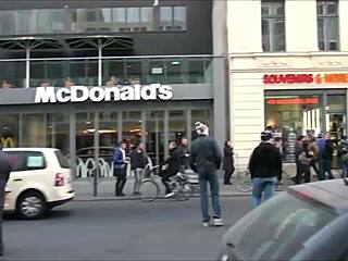 teasing glances at checkpoint charlie in berlin