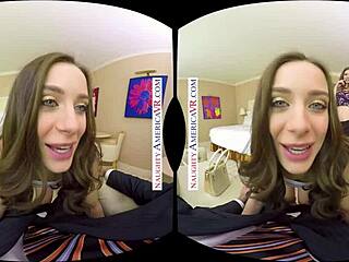 Lana Rhoades and Stella Cox in daring VR blowjob