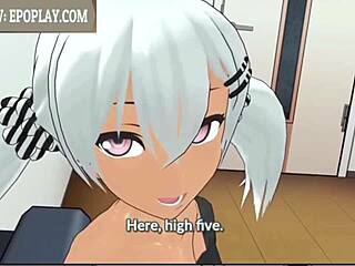 mesugaki's daring blowjob in wild 3d hentai scene