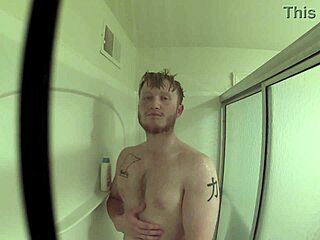 Gay Moaning In Steamy Shower Jerk