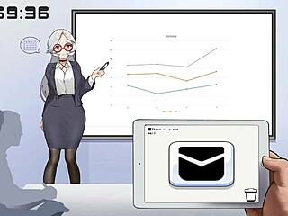 daring silver-haired hentai lady vibrates in public