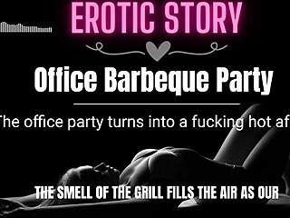 erotic office barbecue party with boss roleplay