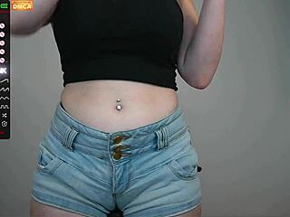 Cute webcam girl teases with big dildo