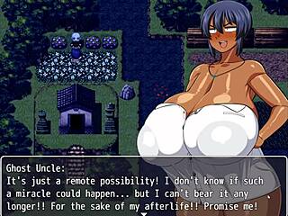 Tanned Natsuki’s hot oil massage in hentai game