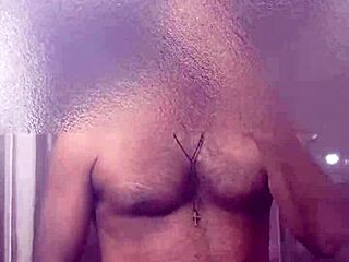 indian whore strokes big black cock for fans