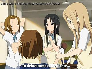 Provocative k-on anime babe teases with flair