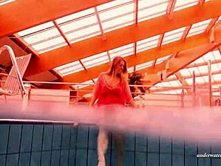 my big firm tits underwater in red dress