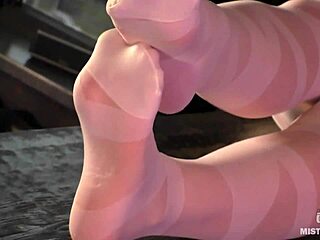 What’s this goddess hiding under nylon feet on table?
