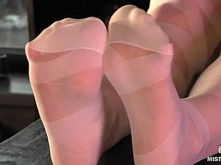What’s this goddess hiding under nylon feet on table?