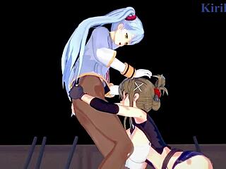 Nine, Chitose Kisaragi, Ruri Hoshino Lesbian Futanari Fuck