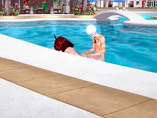 anzu mazaki banging hard by the poolside