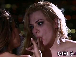 Cute Lesbian Babes Lick Each Other Tenderly