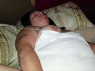 chubby bbw teases in wet panties with cum mouthful