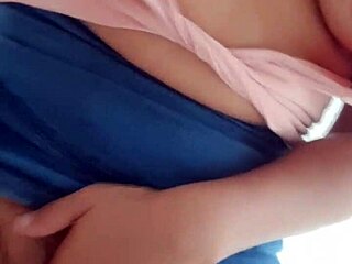 Sexy morena masturbates her hairy vagina on bed