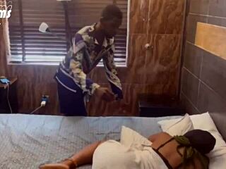 cleaner sneaks fuck with wife on bed