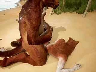 Wolf and Lizard’s Teasing Squirt in Wild Play