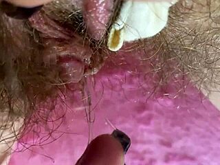 intense close up rubbing and gushing