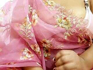 Latina teen teases in traditional saree outfit
