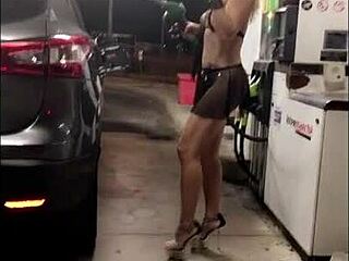 ever caught a milf flashing hot in public?
