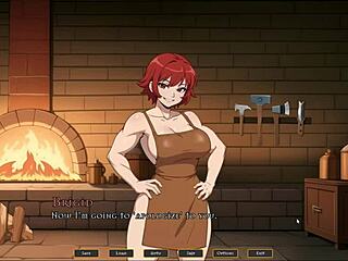 tomboy femdom titjob in kitchen hentai game