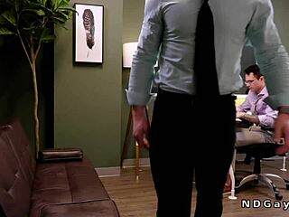 Gay co-workers rim and fuck in office