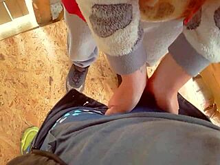 cum in milf’s panties after rough outdoor rub