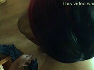 Redhead enjoying a thick cock for birthday fun