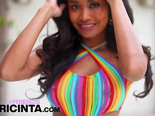 Putri Cintas colorful dress rip reveals tight anime ass