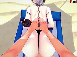 Arlecchino’s fierce bikini fuck on fantasy beach