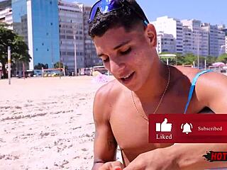 Teen Gay Sucks Vendor's Cock At Beach