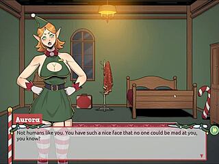 naughty elf teases santa wife in hentai game