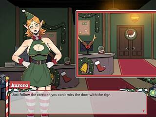 naughty elf teases santa wife in hentai game