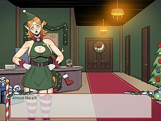 naughty elf teases santa wife in hentai game