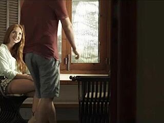 redhead michelle h teases with sensual bedroom moves