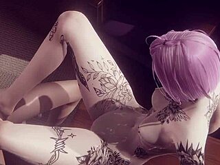 Hentai futanari Alice’s tempting footjob and doggy fuck