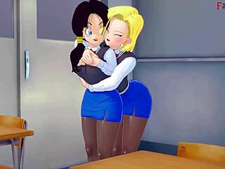 android 18 and videl in wild lesbian hentai fantasy sex