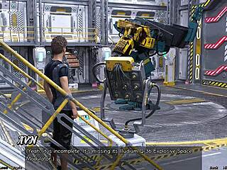 Flirting with half-robot girl in stranded space game