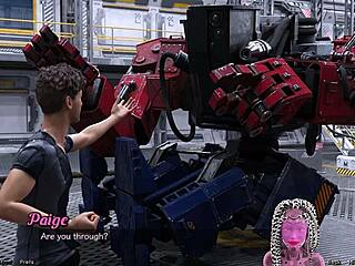 Flirting with half-robot girl in stranded space game