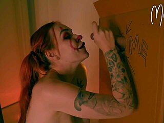 Redhead teen’s relentless halloween deepthroat on display