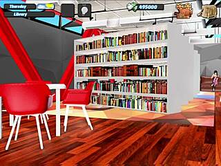 what’s max doing with friend in library?