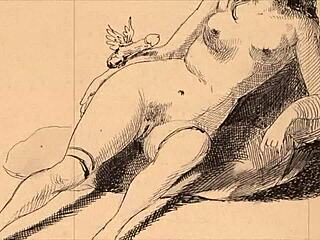 vintage erotic drawings brought to life in detail