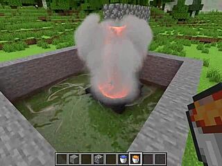 Realistic Minecraft Teases With Cum Lava Burst
