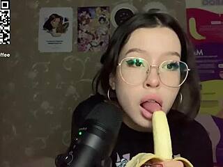 teasing asmr with a thick banana suck