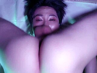 Asian Girl’s Sloppy Reverse Deepthroat POV