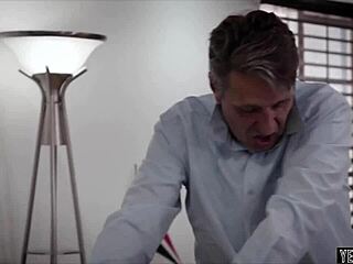 Cute Teenie Double Creampied by Stepdad and Friend