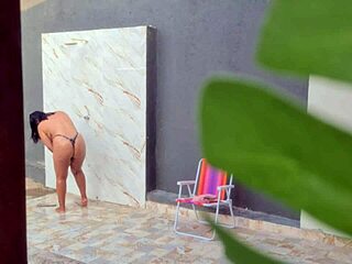 Neighbor's steamy shower moment