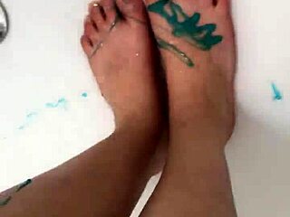 Sizzling Nylon Shower Scene