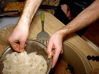 Alluring Gay Chef’s Naked Kitchen Anal Tease