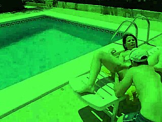 Fucking outdoors and blasting cum on her ass