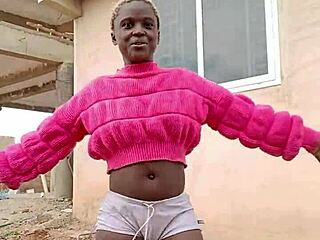crazy ghana babe fingers ass in solo vid